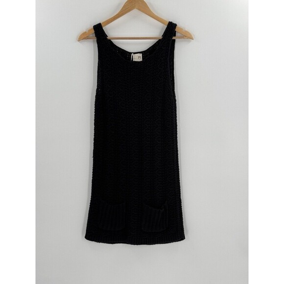 Anthropologie Far Away From Close Navy Sweater Dress Knit Pocket Dress Medium - Picture 1 of 12